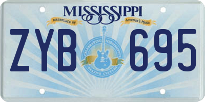 MS license plate ZYB695