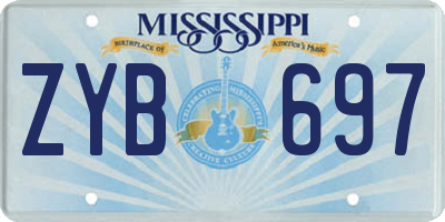 MS license plate ZYB697