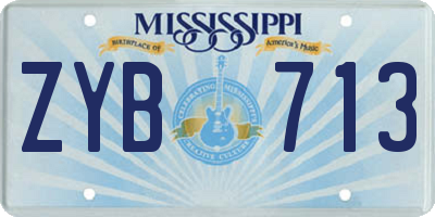 MS license plate ZYB713