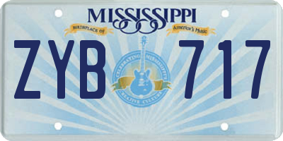 MS license plate ZYB717