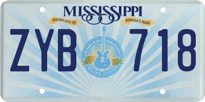 MS license plate ZYB718