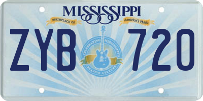 MS license plate ZYB720