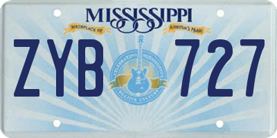 MS license plate ZYB727