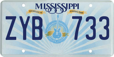 MS license plate ZYB733