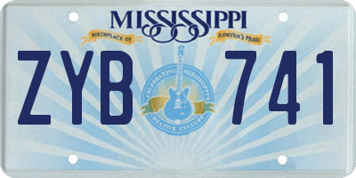 MS license plate ZYB741