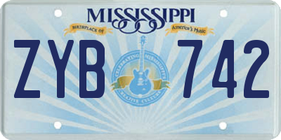 MS license plate ZYB742