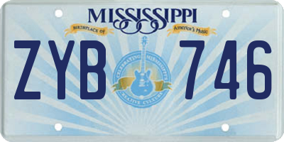 MS license plate ZYB746