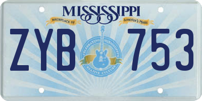 MS license plate ZYB753