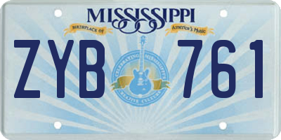 MS license plate ZYB761