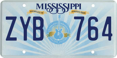 MS license plate ZYB764