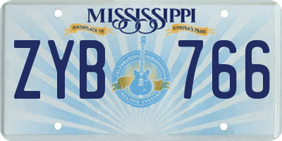 MS license plate ZYB766