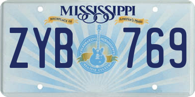 MS license plate ZYB769