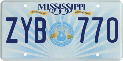 MS license plate ZYB770