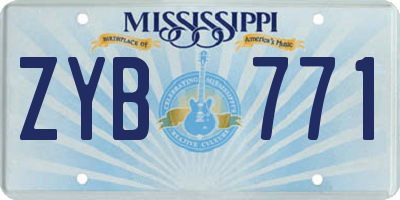MS license plate ZYB771