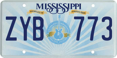MS license plate ZYB773