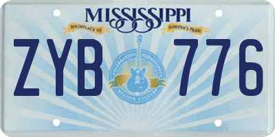 MS license plate ZYB776