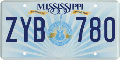 MS license plate ZYB780
