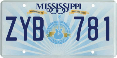 MS license plate ZYB781