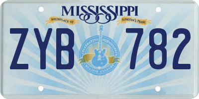 MS license plate ZYB782