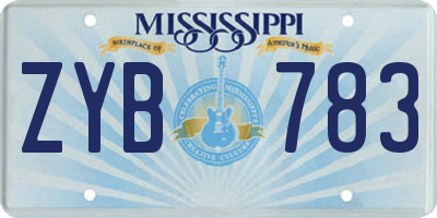 MS license plate ZYB783