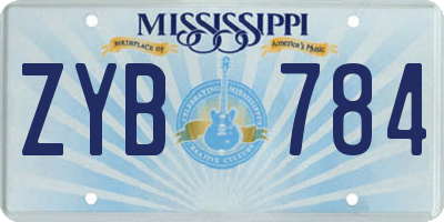 MS license plate ZYB784