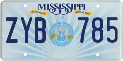MS license plate ZYB785