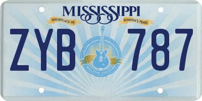 MS license plate ZYB787
