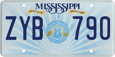 MS license plate ZYB790