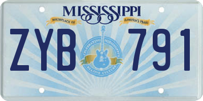 MS license plate ZYB791