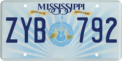 MS license plate ZYB792
