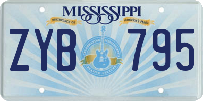 MS license plate ZYB795