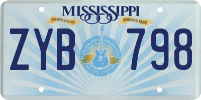 MS license plate ZYB798