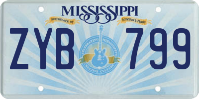 MS license plate ZYB799