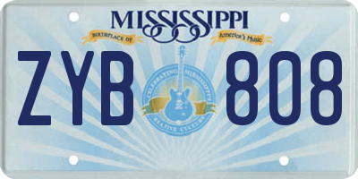 MS license plate ZYB808