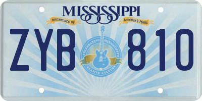 MS license plate ZYB810