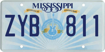 MS license plate ZYB811
