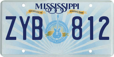 MS license plate ZYB812