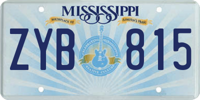 MS license plate ZYB815