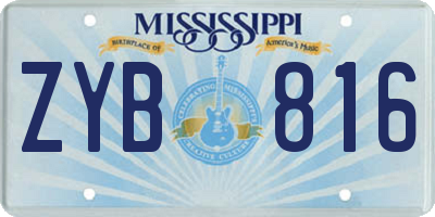 MS license plate ZYB816