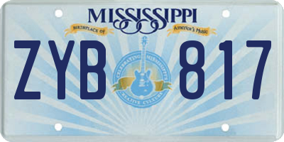 MS license plate ZYB817