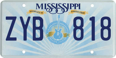 MS license plate ZYB818
