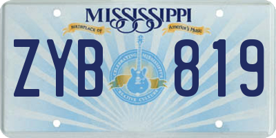 MS license plate ZYB819