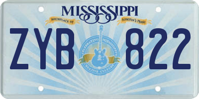 MS license plate ZYB822