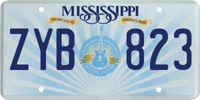 MS license plate ZYB823