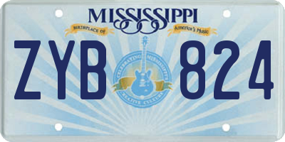 MS license plate ZYB824