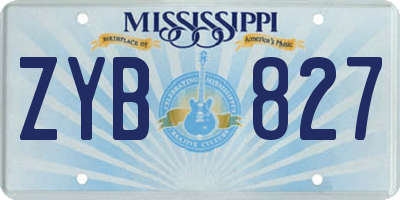 MS license plate ZYB827