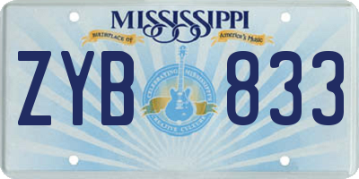 MS license plate ZYB833