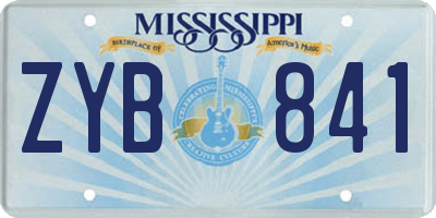 MS license plate ZYB841