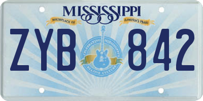 MS license plate ZYB842