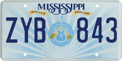 MS license plate ZYB843
